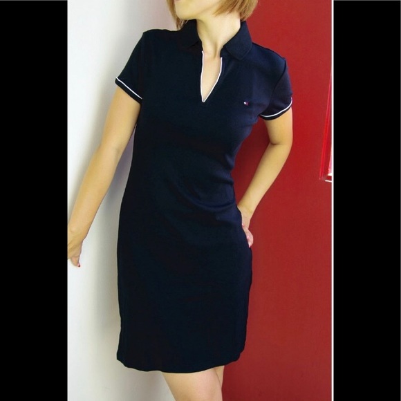 tommy hilfiger red polo dress